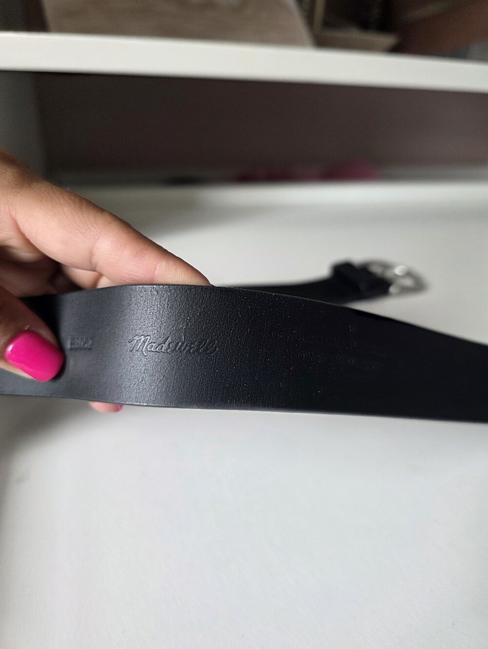 Madewell Black Leather Belt with Silver Buckle - Picture 8 of 10